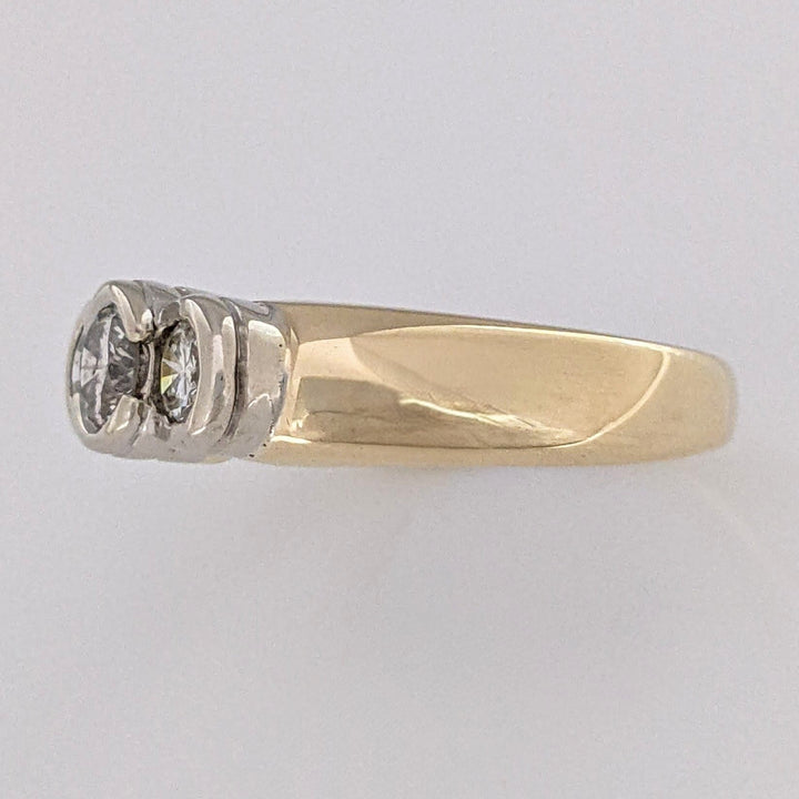 14K 1.00 CARAT TOTAL WEIGHT I1 I DIAMOND ROUND (3) BEZEL SET TRINITY ESTATE RING 5.6 GRAMS