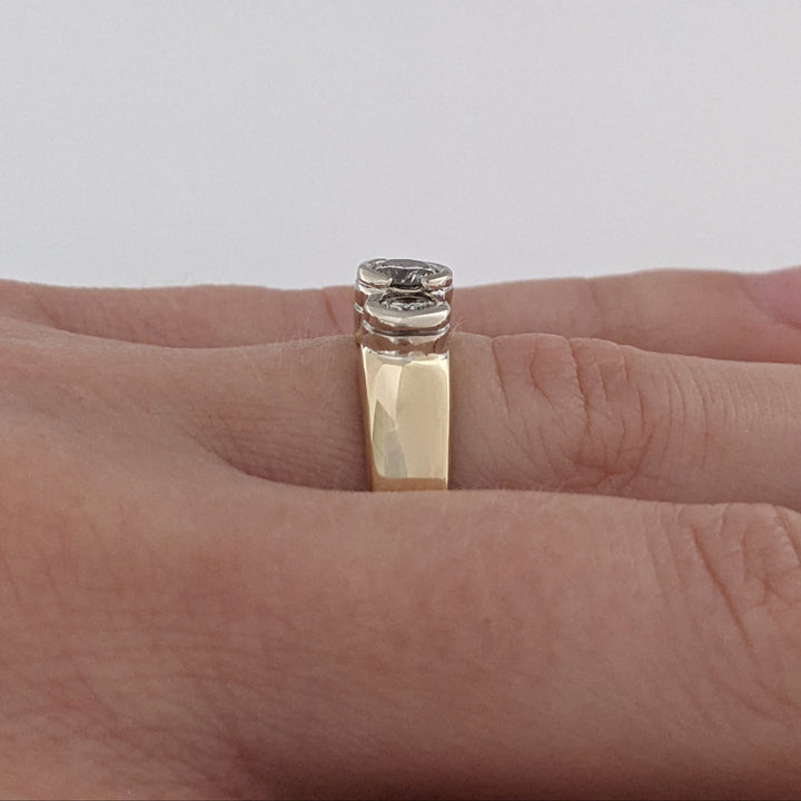 14K 1.00 CARAT TOTAL WEIGHT I1 I DIAMOND ROUND (3) BEZEL SET TRINITY ESTATE RING 5.6 GRAMS