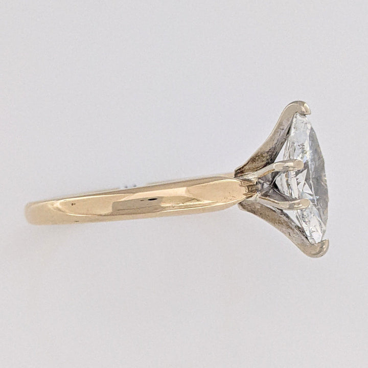14K 1.06 CARAT TOTAL WEIGHT SI2 G DIAMOND MARQUISE ESTATE SOLITAIRE RING 2.8 GRAMS