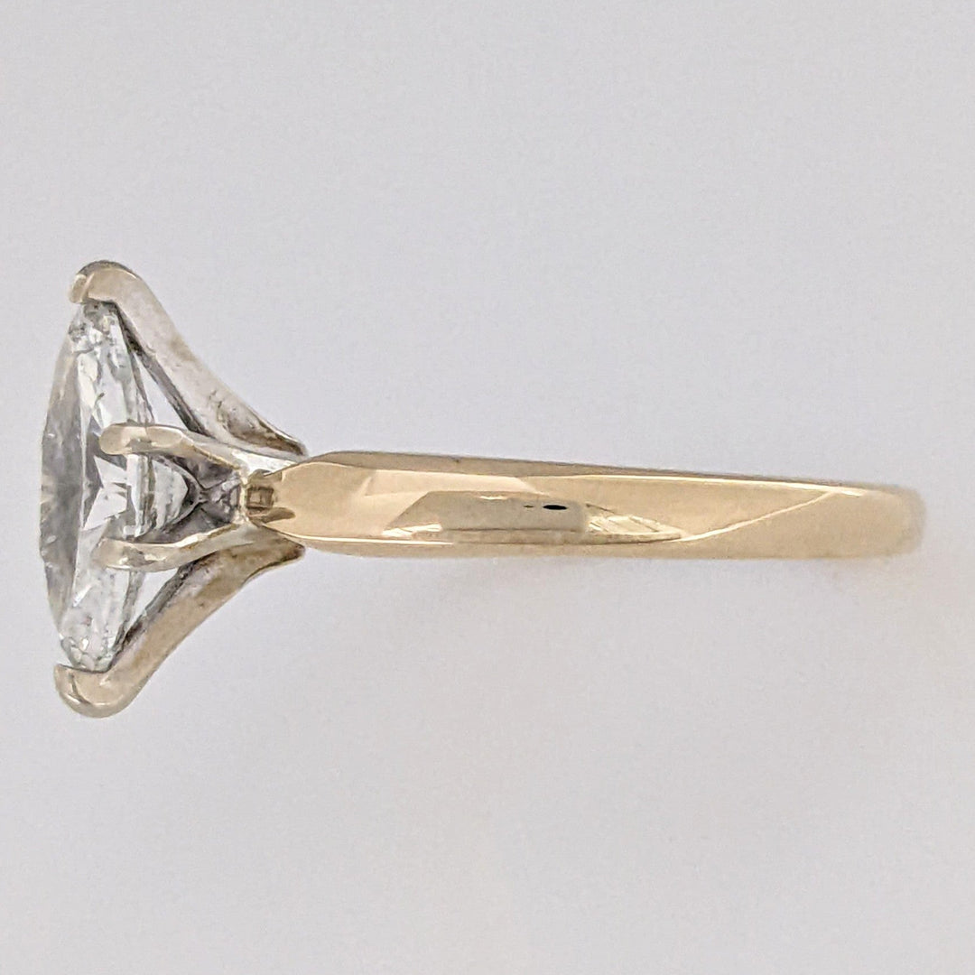 14K 1.06 CARAT TOTAL WEIGHT SI2 G DIAMOND MARQUISE ESTATE SOLITAIRE RING 2.8 GRAMS