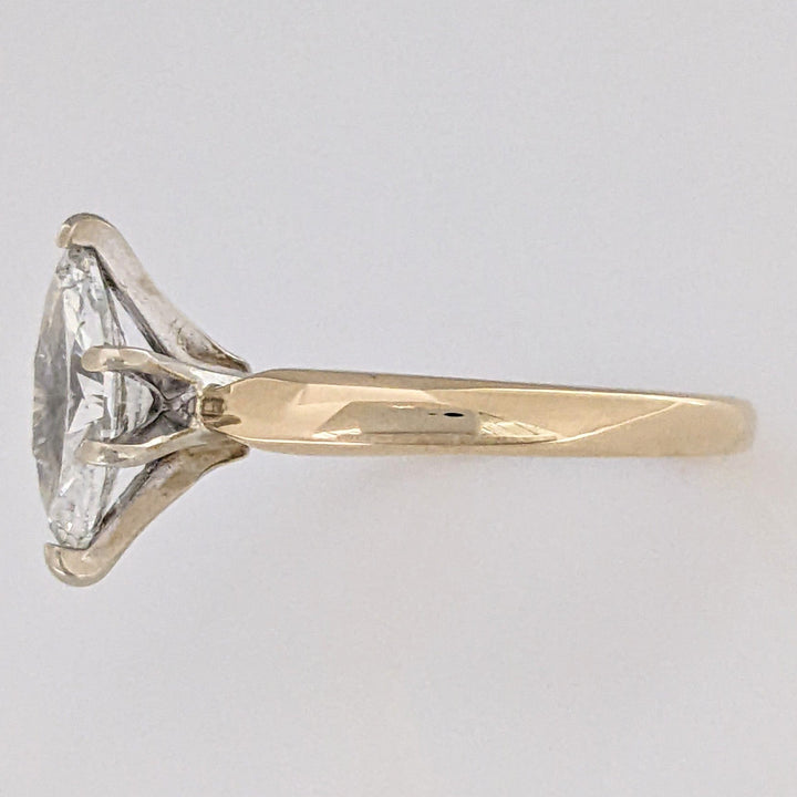 14K 1.06 CARAT TOTAL WEIGHT SI2 G DIAMOND MARQUISE ESTATE SOLITAIRE RING 2.8 GRAMS