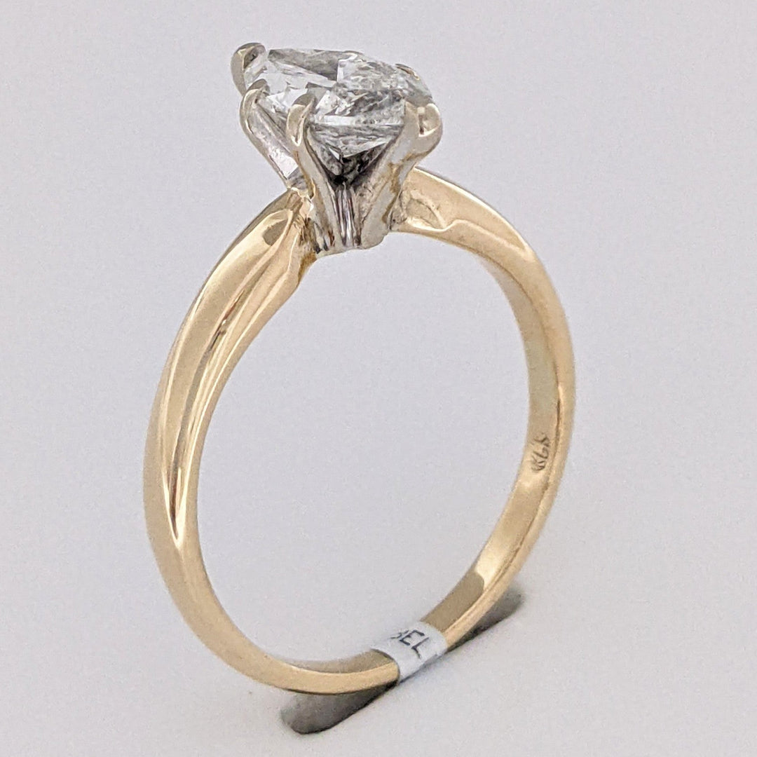 14K 1.06 CARAT TOTAL WEIGHT SI2 G DIAMOND MARQUISE ESTATE SOLITAIRE RING 2.8 GRAMS