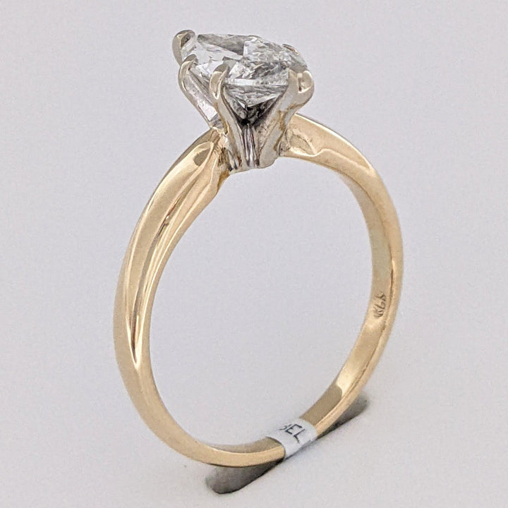 14K 1.06 CARAT TOTAL WEIGHT SI2 G DIAMOND MARQUISE ESTATE SOLITAIRE RING 2.8 GRAMS