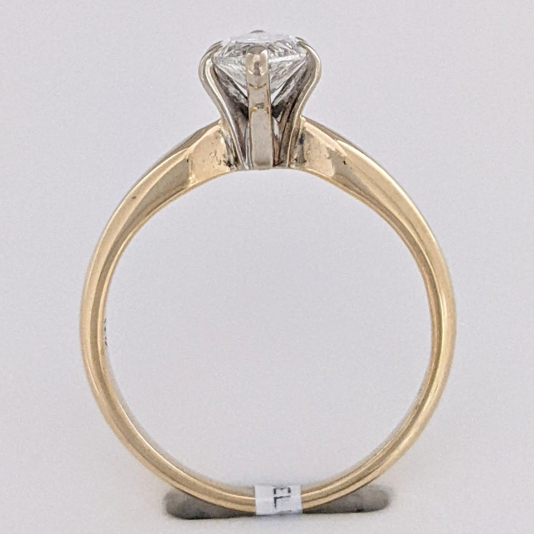 14K 1.06 CARAT TOTAL WEIGHT SI2 G DIAMOND MARQUISE ESTATE SOLITAIRE RING 2.8 GRAMS