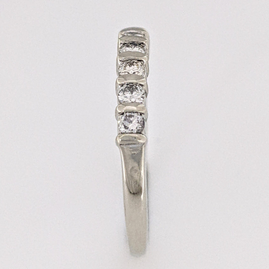 14K WHITE .42 CARAT TOTAL WEIGHT SI2 H DIAMOND ROUND (7) ESTATE BAR SET BAND 2.1 GRAMS