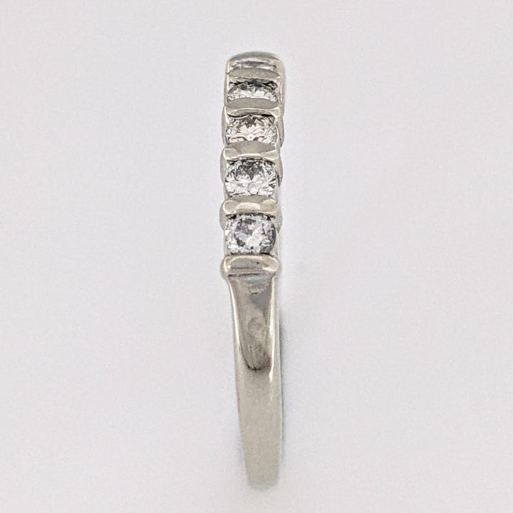 14K WHITE .42 CARAT TOTAL WEIGHT SI2 H DIAMOND ROUND (7) ESTATE BAR SET BAND 2.1 GRAMS