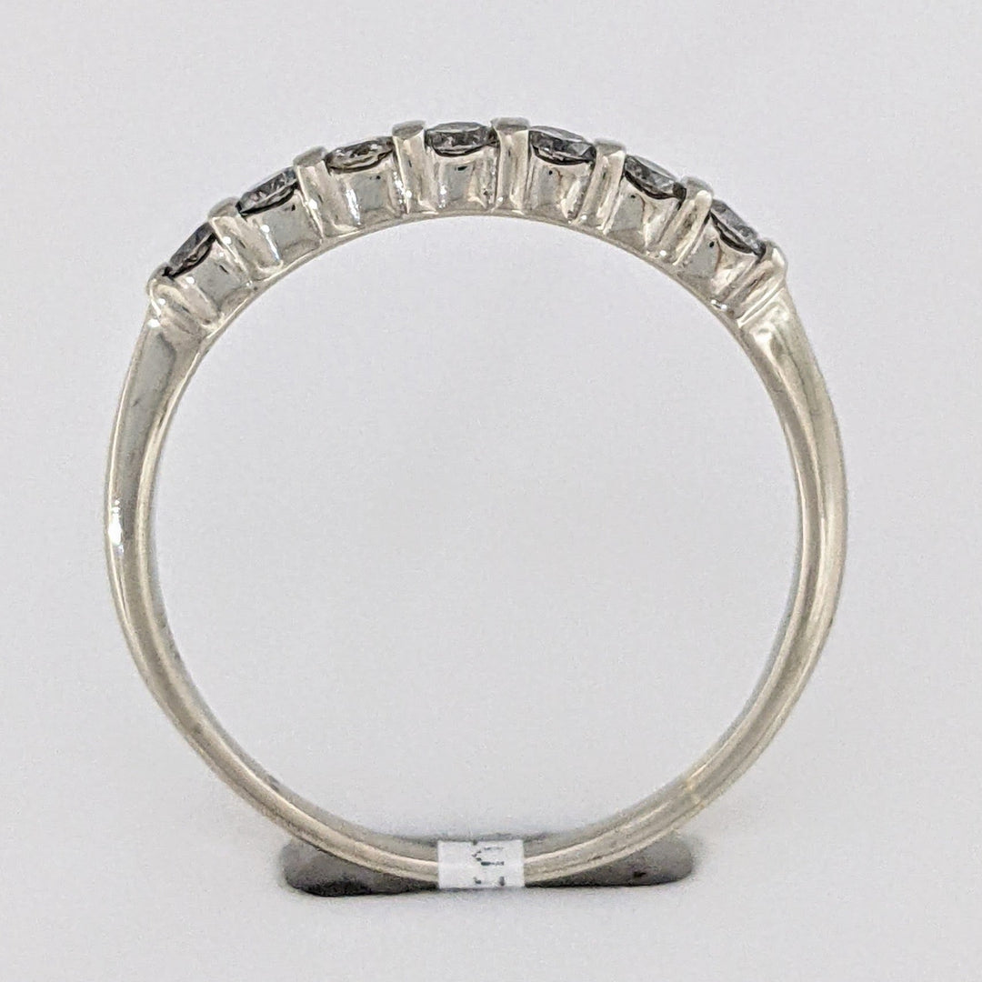14K WHITE .42 CARAT TOTAL WEIGHT SI2 H DIAMOND ROUND (7) ESTATE BAR SET BAND 2.1 GRAMS