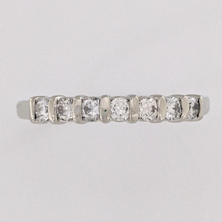 14K WHITE .42 CARAT TOTAL WEIGHT SI2 H DIAMOND ROUND (7) ESTATE BAR SET BAND 2.1 GRAMS