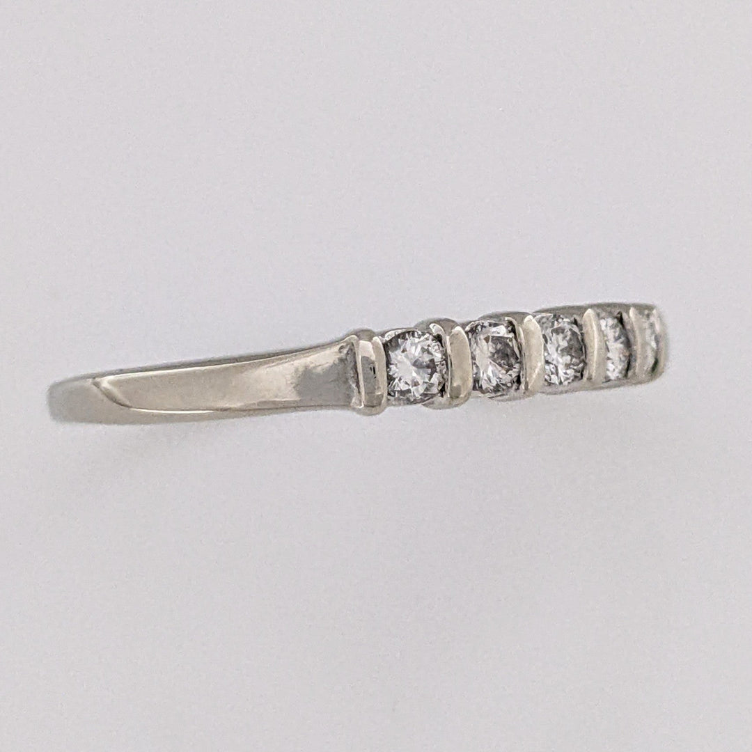 14K WHITE .42 CARAT TOTAL WEIGHT SI2 H DIAMOND ROUND (7) ESTATE BAR SET BAND 2.1 GRAMS