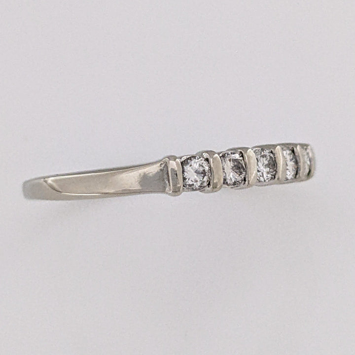 14K WHITE .42 CARAT TOTAL WEIGHT SI2 H DIAMOND ROUND (7) ESTATE BAR SET BAND 2.1 GRAMS