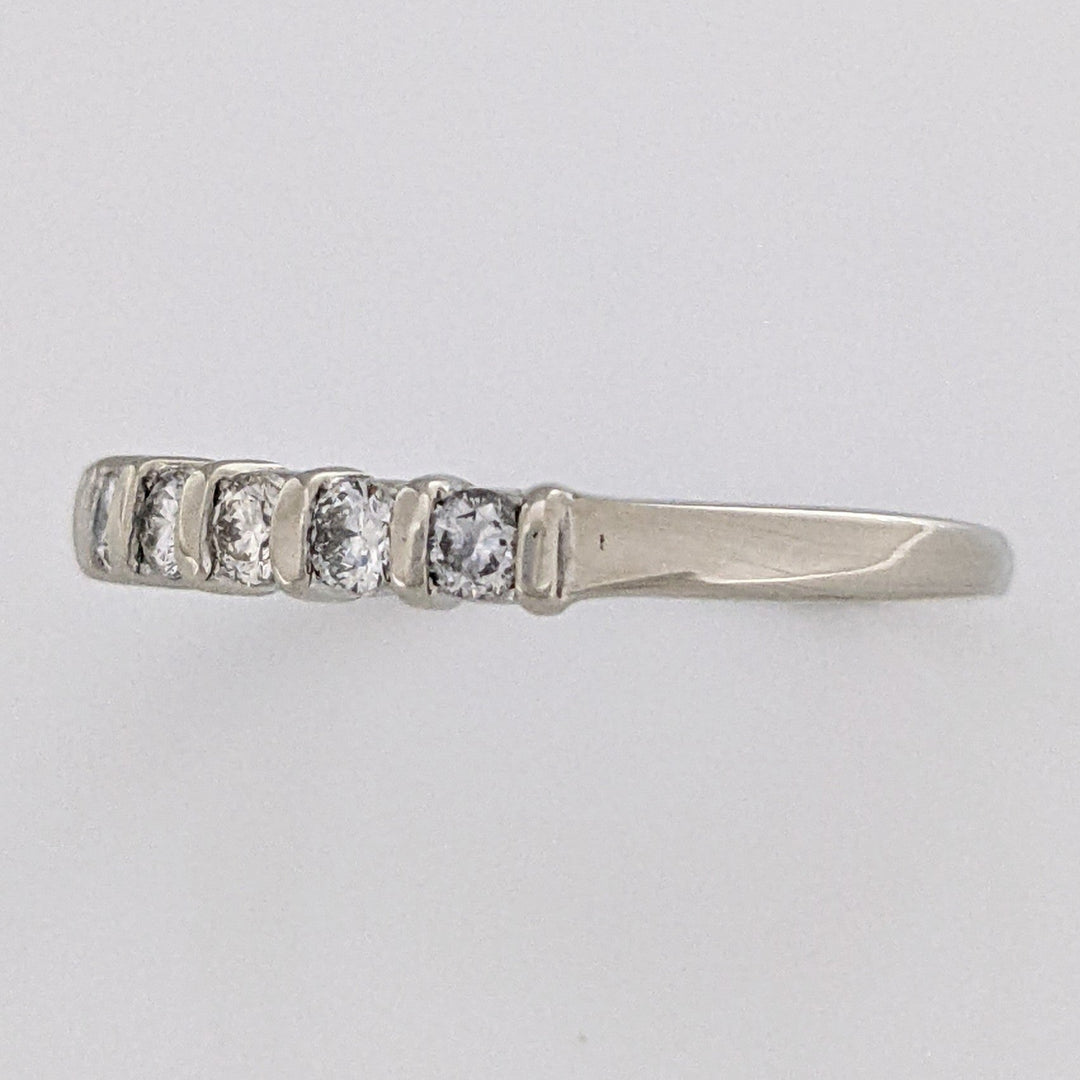 14K WHITE .42 CARAT TOTAL WEIGHT SI2 H DIAMOND ROUND (7) ESTATE BAR SET BAND 2.1 GRAMS