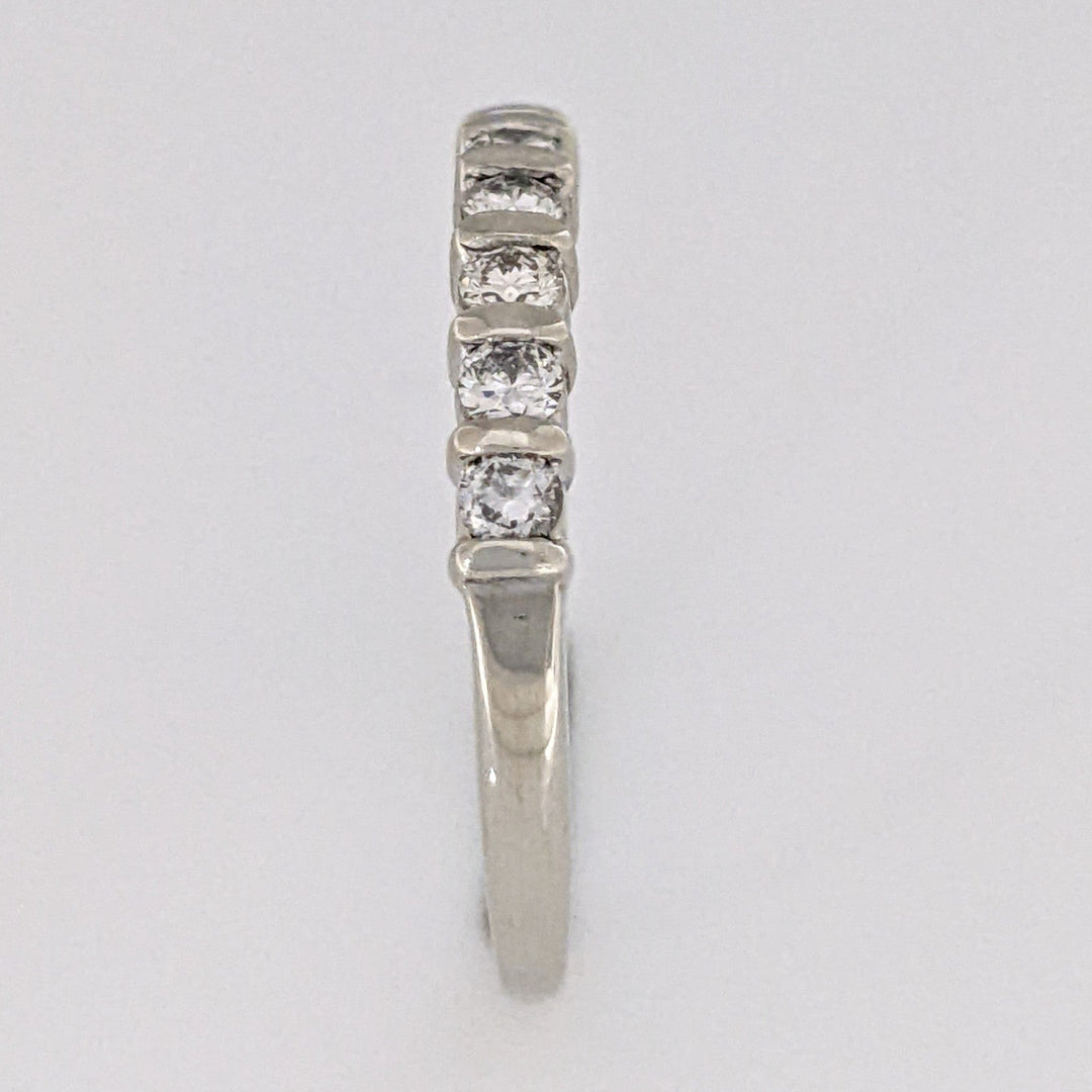 14K WHITE .42 CARAT TOTAL WEIGHT SI2 H DIAMOND ROUND (7) ESTATE BAR SET BAND 2.1 GRAMS