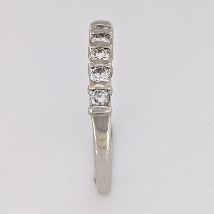 14K WHITE .42 CARAT TOTAL WEIGHT SI2 H DIAMOND ROUND (7) ESTATE BAR SET BAND 2.1 GRAMS