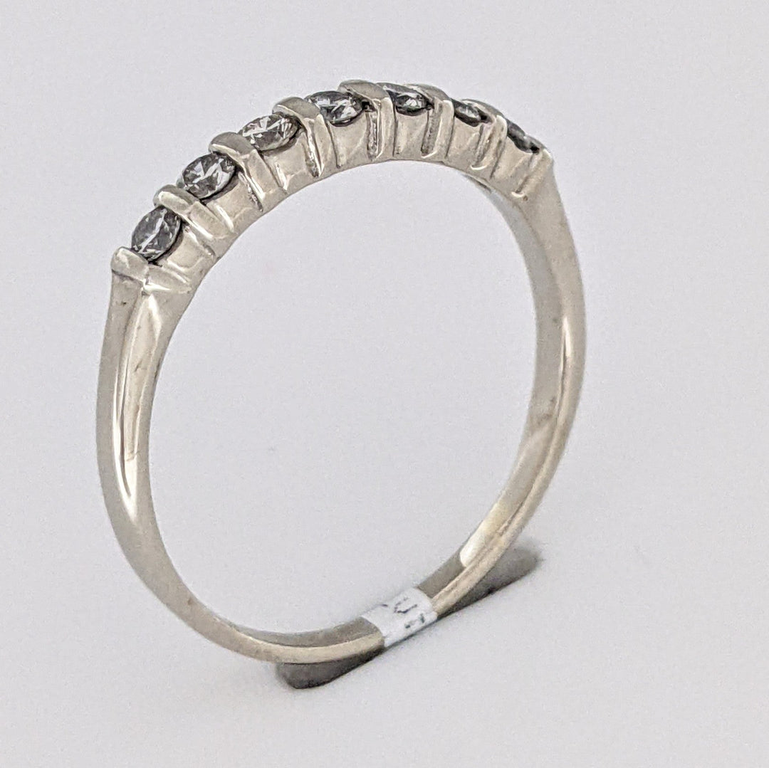 14K WHITE .42 CARAT TOTAL WEIGHT SI2 H DIAMOND ROUND (7) ESTATE BAR SET BAND 2.1 GRAMS