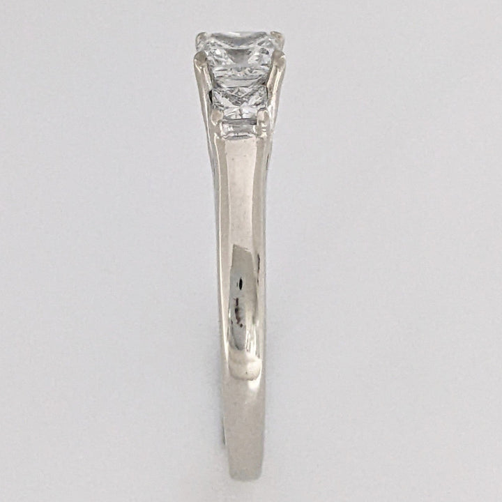 14K WHITE .74 CARAT TOTAL WEIGHT SI2 F-H DIAMOND PRINCESS CUT (3) ESTATE TRINITY RING 2.3 GRAMS