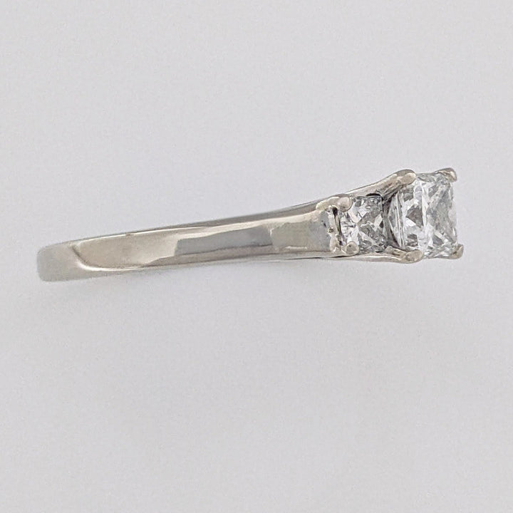 14K WHITE .74 CARAT TOTAL WEIGHT SI2 F-H DIAMOND PRINCESS CUT (3) ESTATE TRINITY RING 2.3 GRAMS