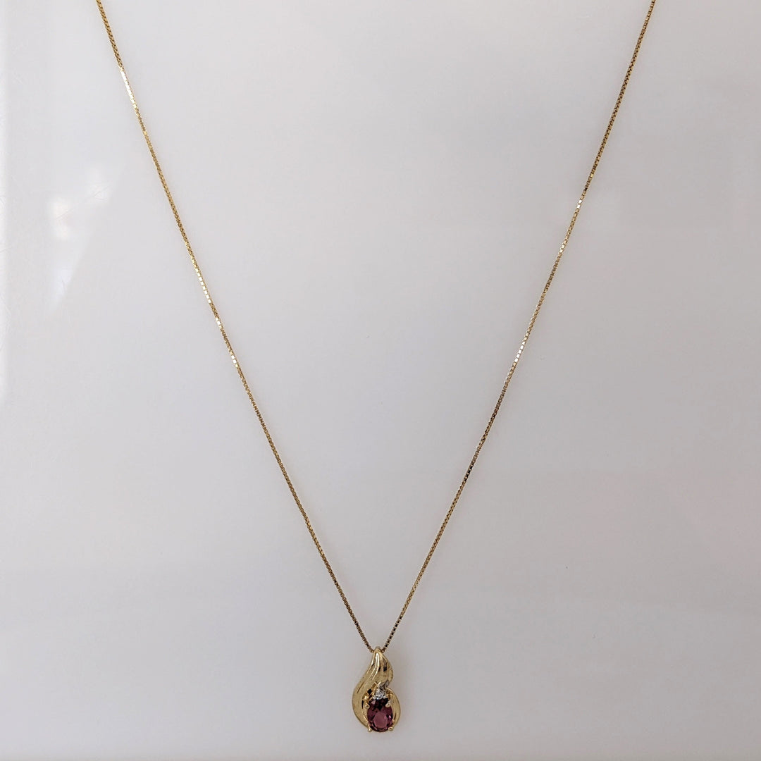 10K PINK TOURMALINE OVAL 4X5 (1) 3X5 (2) WITH MELEE ESTATE PENDANT & EARRING SET 2.9 GRAMS