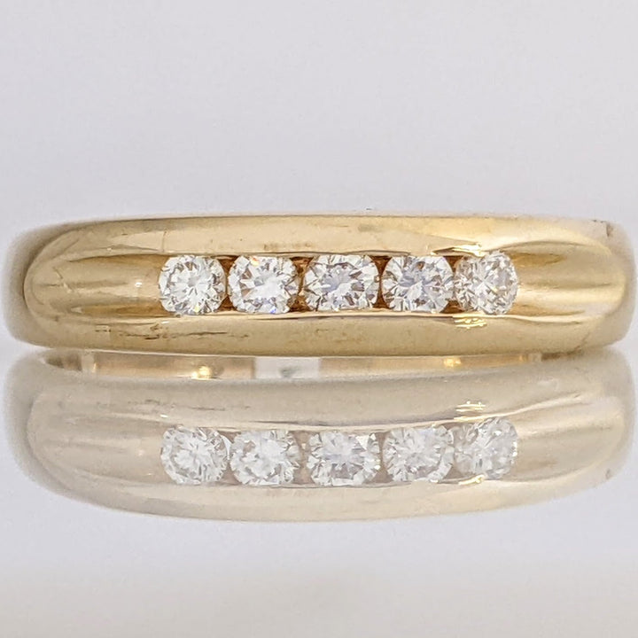 14k .20 CARAT TOTAL WEIGHT SI1 I DIAMOND ROUND (5) ESTATE CHANNEL BAND 4.6 GRAMS