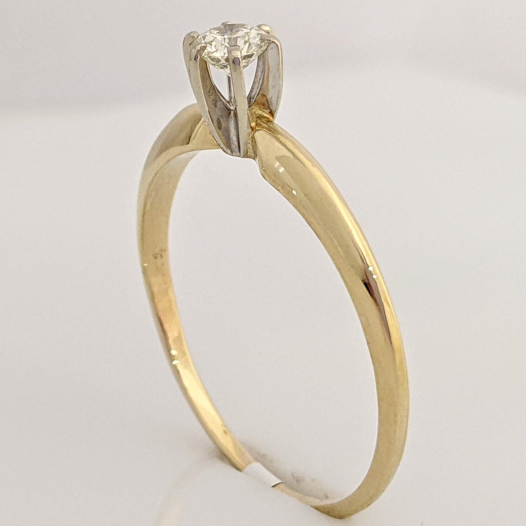 14K .31 CARAT TOTAL SI2 K DIAMOND ROUND 6-PRONG SOLITAIRE ESTATE RING 2.5 GRAMS