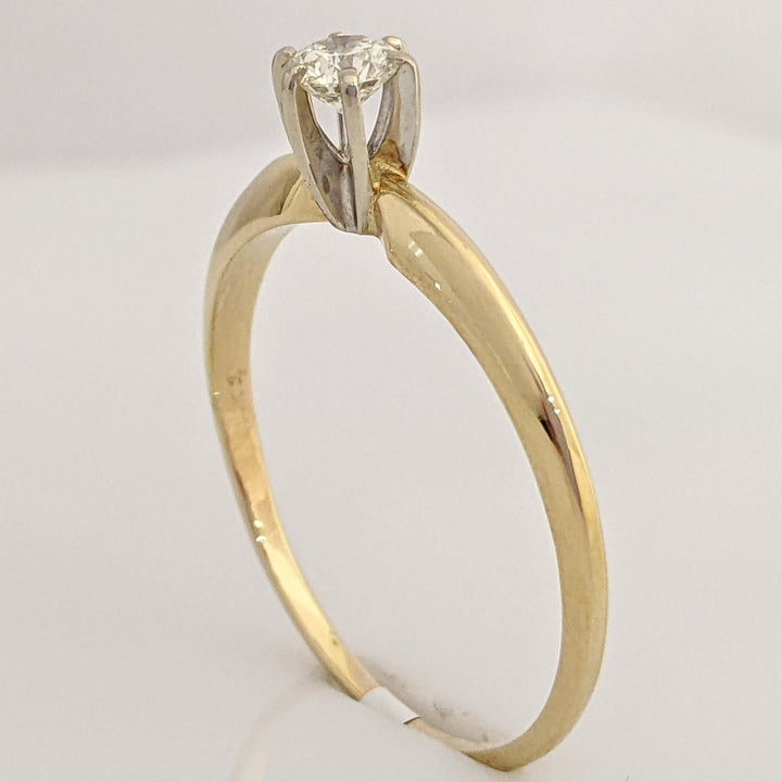 14K .31 CARAT TOTAL SI2 K DIAMOND ROUND 6-PRONG SOLITAIRE ESTATE RING 2.5 GRAMS
