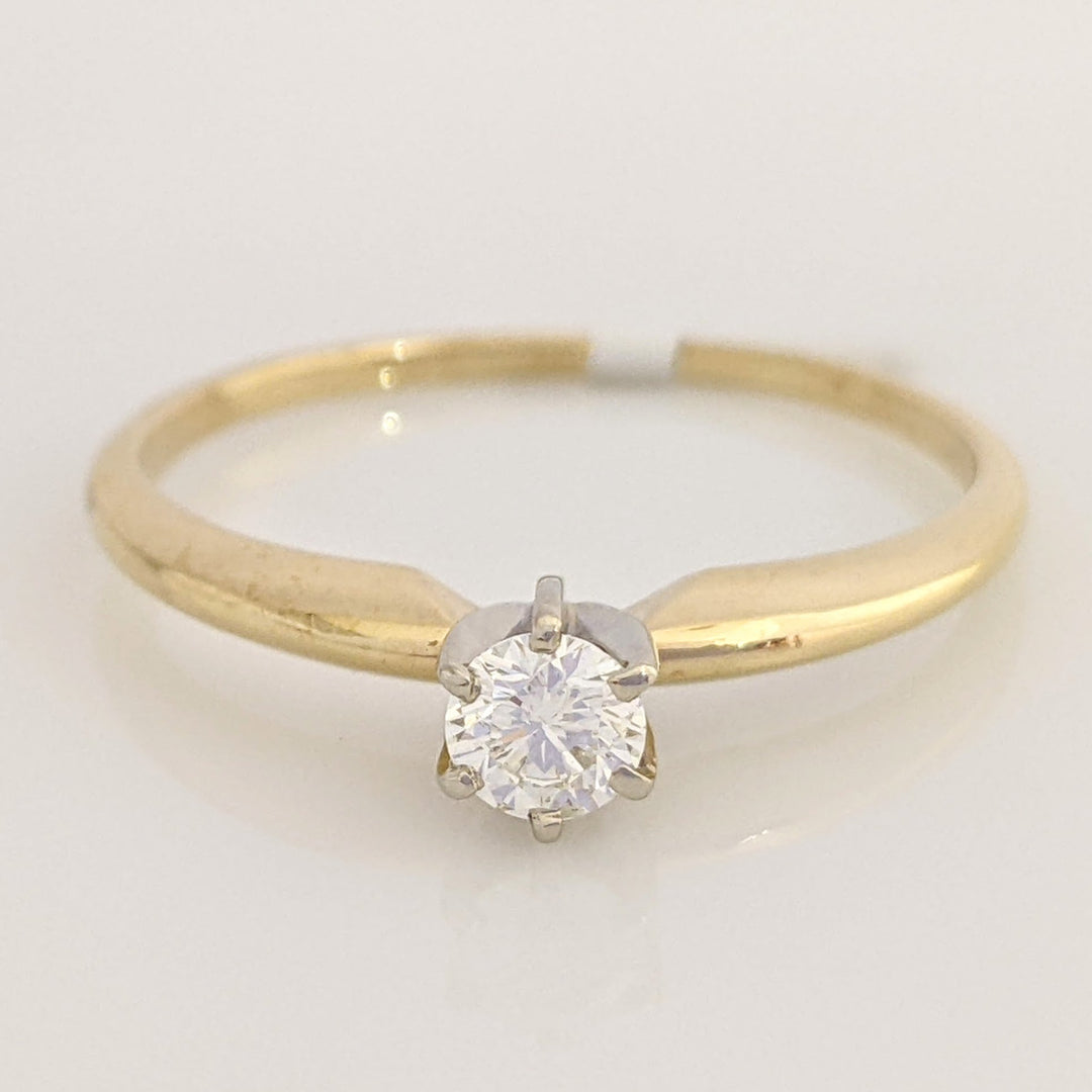 14K .31 CARAT TOTAL SI2 K DIAMOND ROUND 6-PRONG SOLITAIRE ESTATE RING 2.5 GRAMS