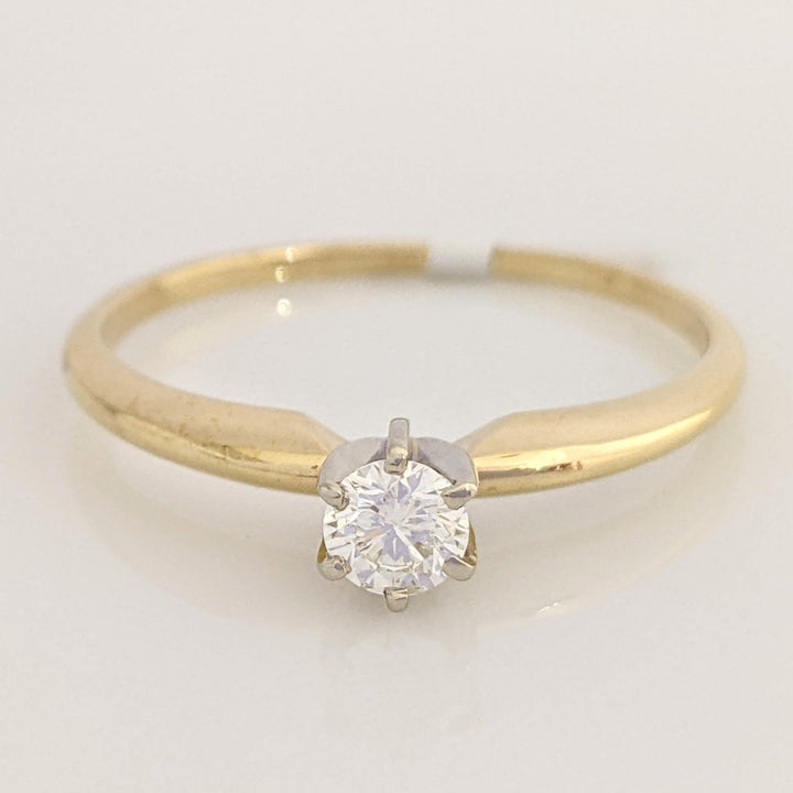 14K .31 CARAT TOTAL SI2 K DIAMOND ROUND 6-PRONG SOLITAIRE ESTATE RING 2.5 GRAMS