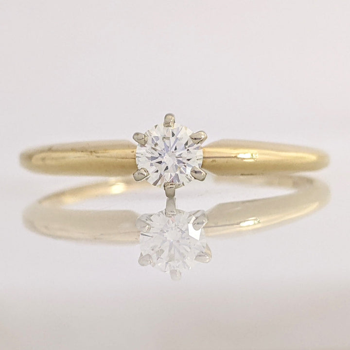 14K .31 CARAT TOTAL SI2 K DIAMOND ROUND 6-PRONG SOLITAIRE ESTATE RING 2.5 GRAMS