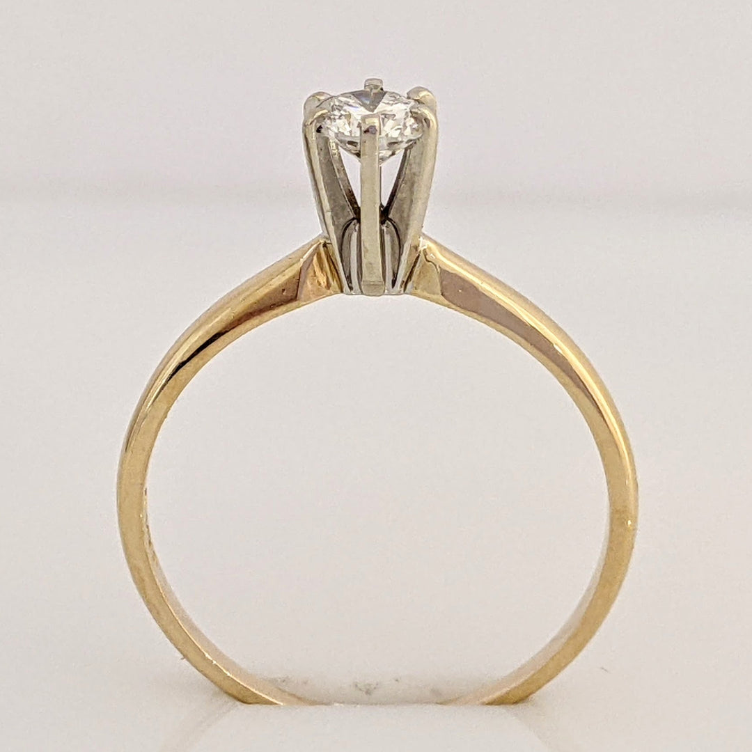 14K .29 CARAT TOTAL SI2 I DIAMOND ROUND 6-PRONG SOLITAIRE ESTATE RING 1.7 GRAMS