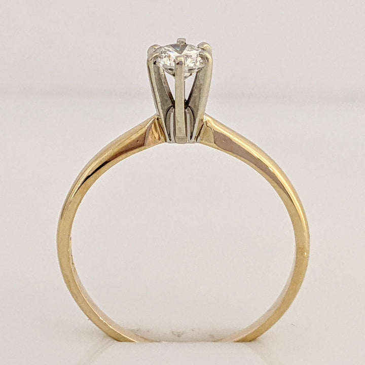 14K .29 CARAT TOTAL SI2 I DIAMOND ROUND 6-PRONG SOLITAIRE ESTATE RING 1.7 GRAMS