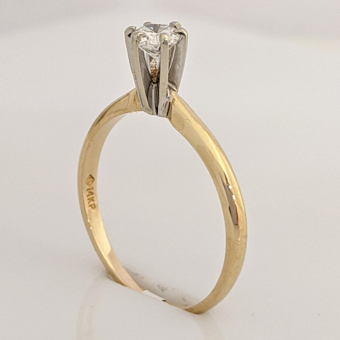 14K .29 CARAT TOTAL SI2 I DIAMOND ROUND 6-PRONG SOLITAIRE ESTATE RING 1.7 GRAMS