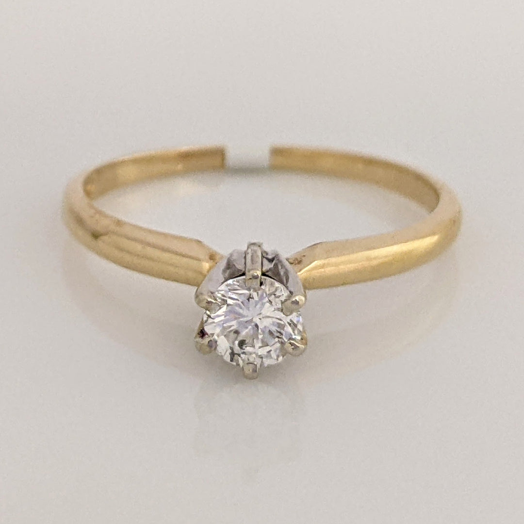 14K .29 CARAT TOTAL SI2 I DIAMOND ROUND 6-PRONG SOLITAIRE ESTATE RING 1.7 GRAMS