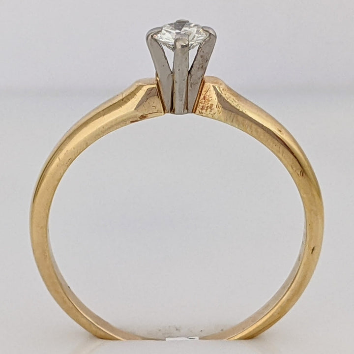 18K .20 CARAT TOTAL SI2 G DIAMOND ROUND 4-PRONG SOLITARE ESTATE RING 2.7 GRAMS