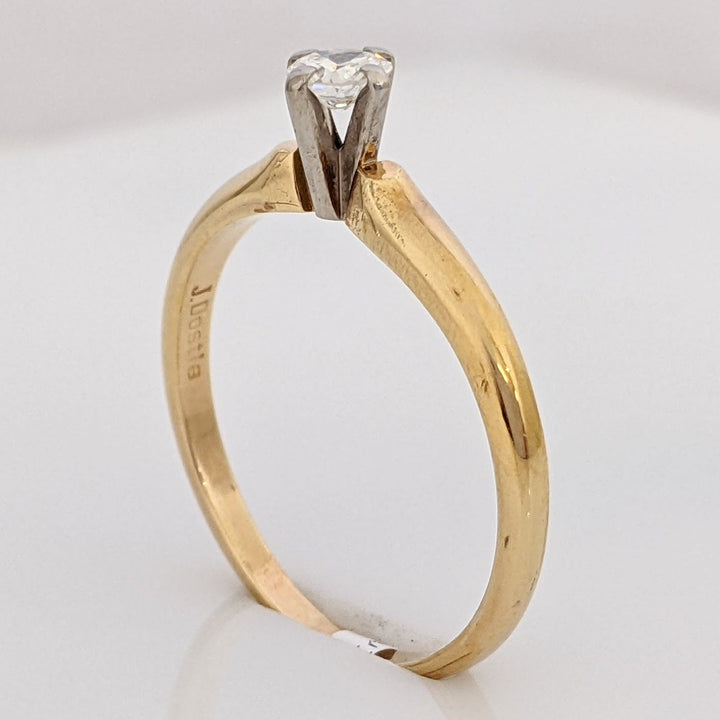 18K .20 CARAT TOTAL SI2 G DIAMOND ROUND 4-PRONG SOLITARE ESTATE RING 2.7 GRAMS