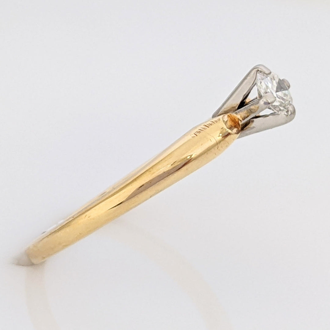 18K .20 CARAT TOTAL SI2 G DIAMOND ROUND 4-PRONG SOLITARE ESTATE RING 2.7 GRAMS