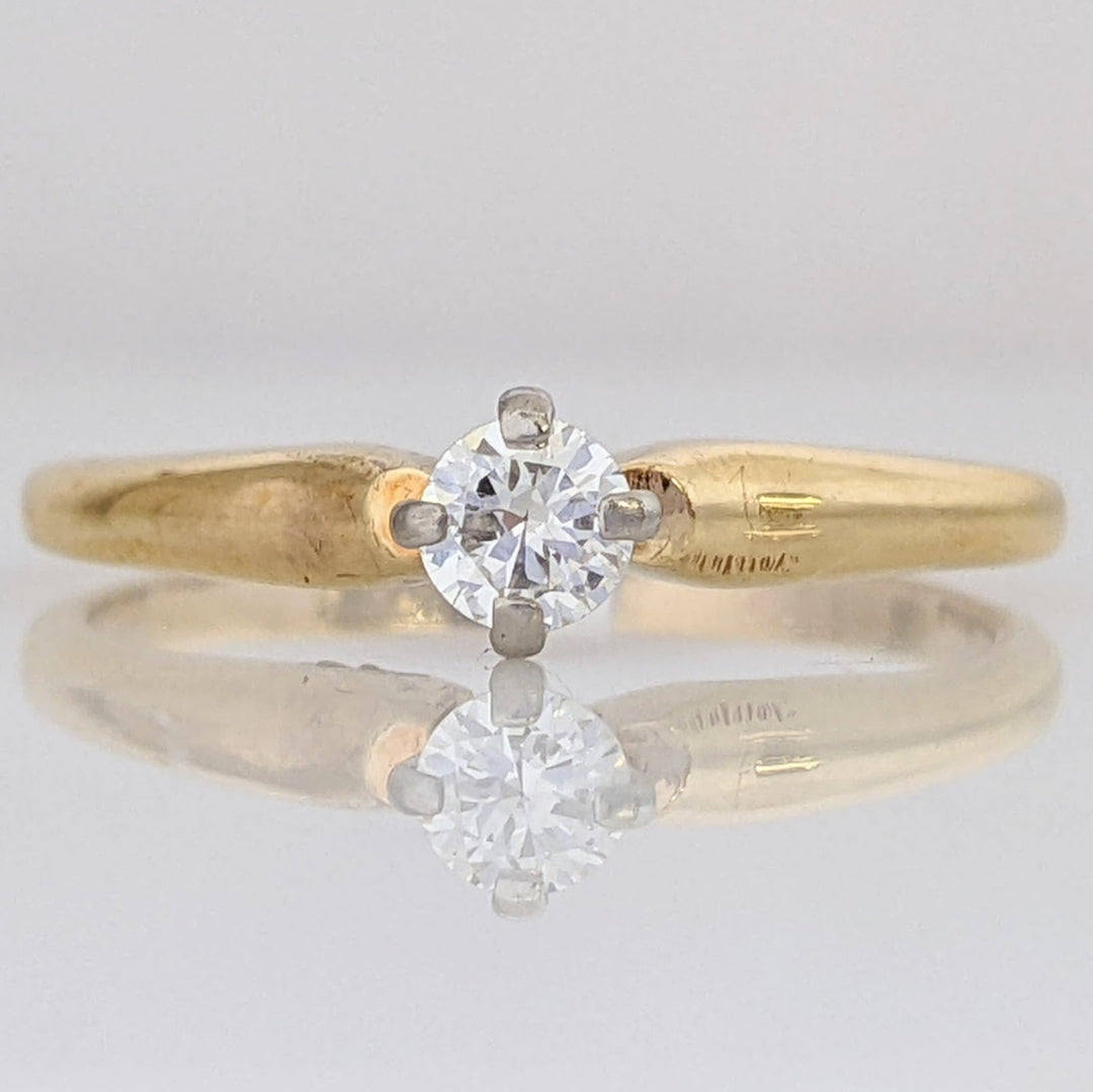18K .20 CARAT TOTAL SI2 G DIAMOND ROUND 4-PRONG SOLITARE ESTATE RING 2.7 GRAMS