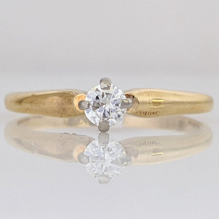 18K .20 CARAT TOTAL SI2 G DIAMOND ROUND 4-PRONG SOLITARE ESTATE RING 2.7 GRAMS