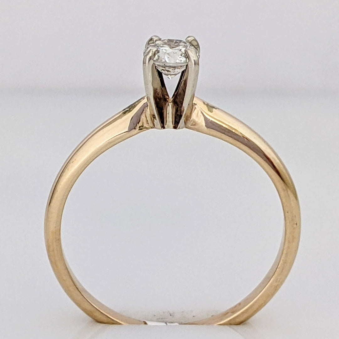 14K .29 CARAT TOTAL SI1 G DIAMOND ROUND ESTATE SOLITAIRE RING 1.9 GRAMS