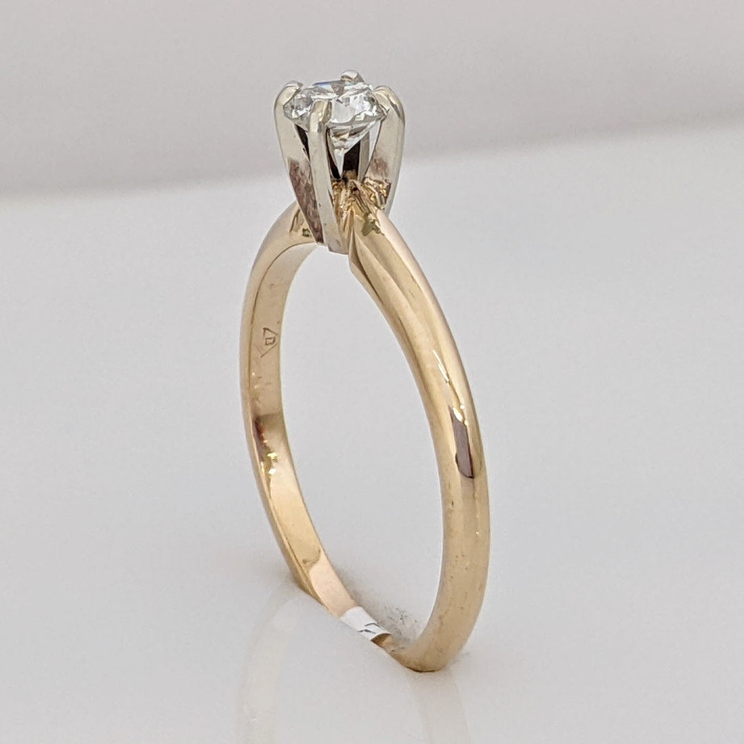 14K .29 CARAT TOTAL SI1 G DIAMOND ROUND ESTATE SOLITAIRE RING 1.9 GRAMS