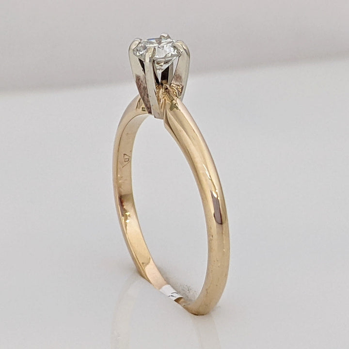 14K .29 CARAT TOTAL SI1 G DIAMOND ROUND ESTATE SOLITAIRE RING 1.9 GRAMS