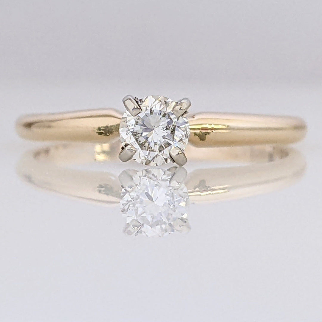 14K .29 CARAT TOTAL SI1 G DIAMOND ROUND ESTATE SOLITAIRE RING 1.9 GRAMS