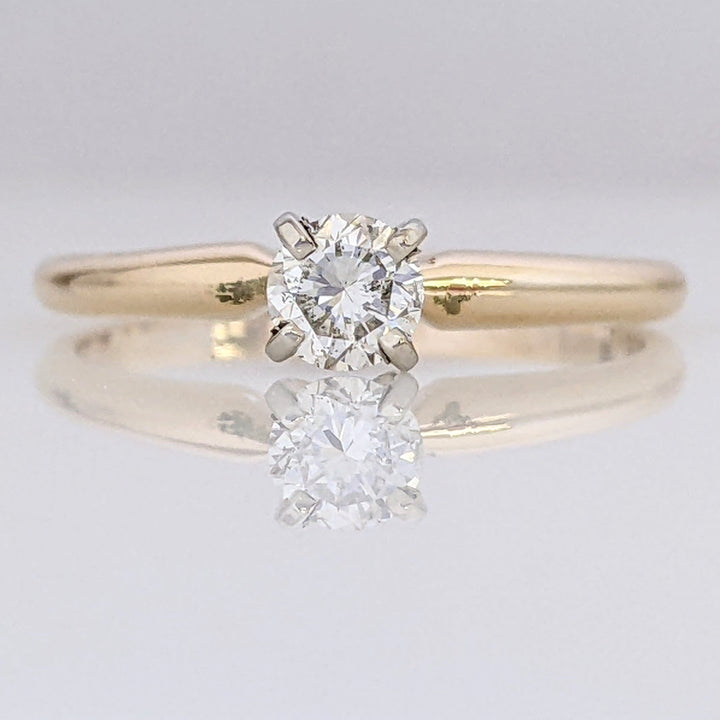 14K .29 CARAT TOTAL SI1 G DIAMOND ROUND ESTATE SOLITAIRE RING 1.9 GRAMS