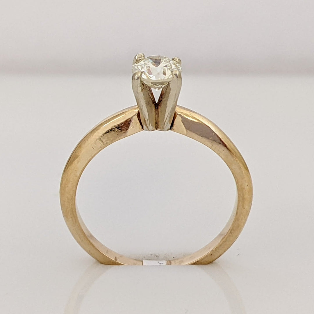 14K .23 CARAT TOTAL I1 I DIAMOND ROUND 6-PRONG SOLITAIRE ESTATE RING 2.5 GRAMS