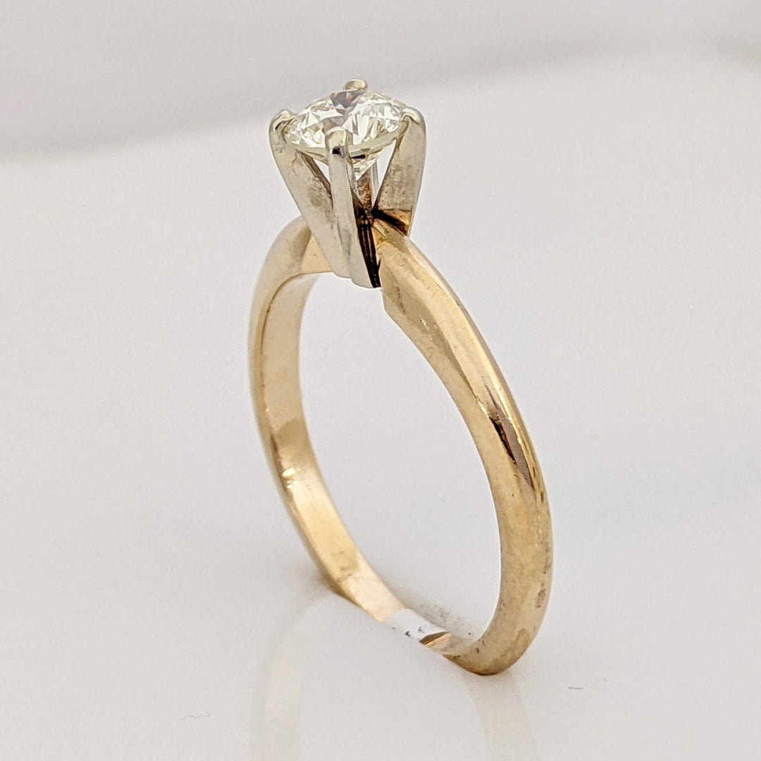 14K .23 CARAT TOTAL I1 I DIAMOND ROUND 6-PRONG SOLITAIRE ESTATE RING 2.5 GRAMS