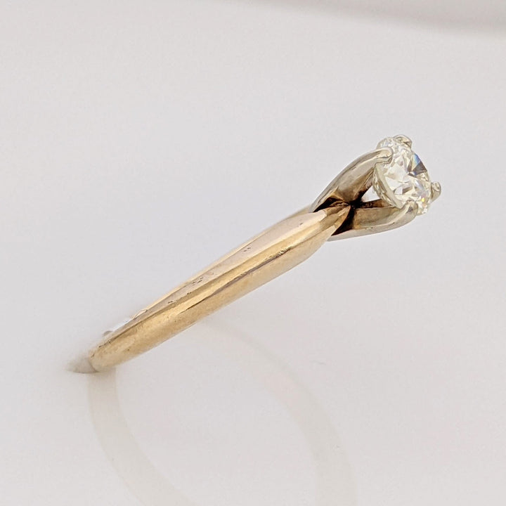14K .23 CARAT TOTAL I1 I DIAMOND ROUND 6-PRONG SOLITAIRE ESTATE RING 2.5 GRAMS