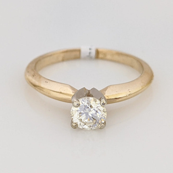 14K .23 CARAT TOTAL I1 I DIAMOND ROUND 6-PRONG SOLITAIRE ESTATE RING 2.5 GRAMS