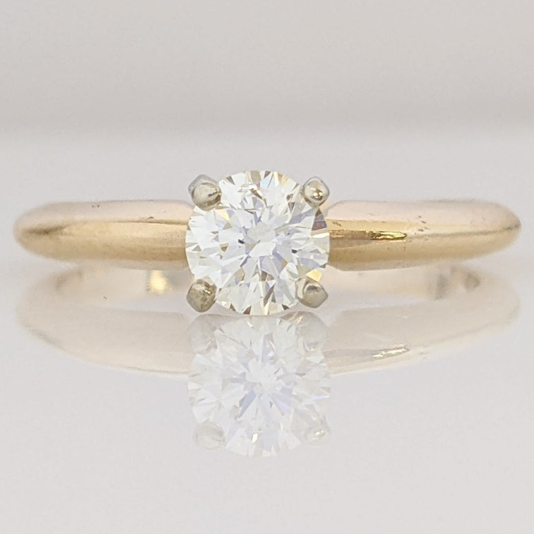 14K .23 CARAT TOTAL I1 I DIAMOND ROUND 6-PRONG SOLITAIRE ESTATE RING 2.5 GRAMS