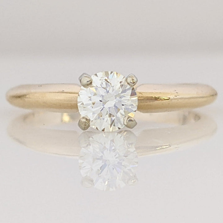 14K .23 CARAT TOTAL I1 I DIAMOND ROUND 6-PRONG SOLITAIRE ESTATE RING 2.5 GRAMS