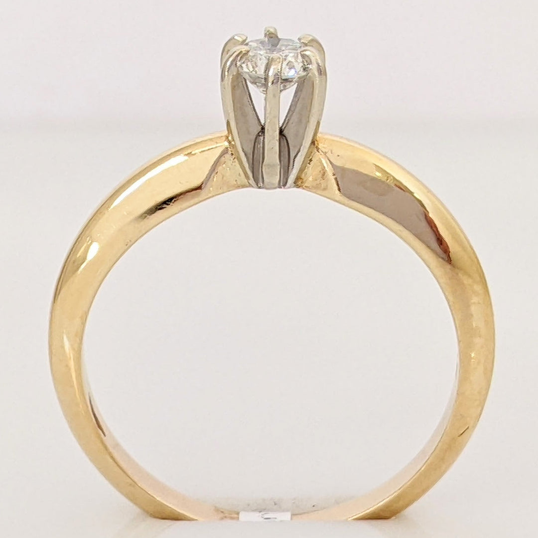 14K .42 CARAT TOTAL SI2 M DIAMOND ROUND SOLITAIRE ESTATE RING 2.2 GRAMS