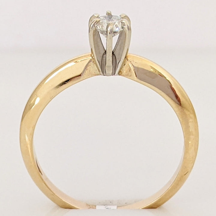 14K .42 CARAT TOTAL SI2 M DIAMOND ROUND SOLITAIRE ESTATE RING 2.2 GRAMS