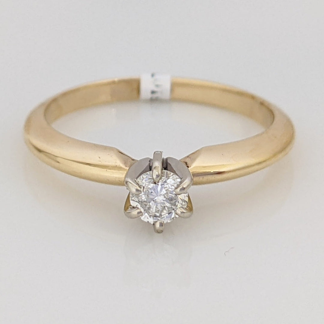 14K .42 CARAT TOTAL SI2 M DIAMOND ROUND SOLITAIRE ESTATE RING 2.2 GRAMS